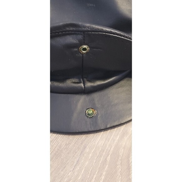 Vintage Bee Hats Genunie Leather Made In USA Flat Cap‎ Newsboy Cap - Picture 8 of 10